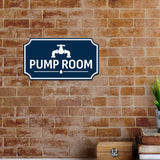 Notched Standard Pump Room Wall or Door Sign | Fire/Emergency/Electrical/Security Safety Signs