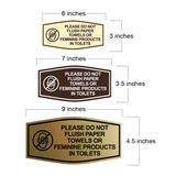 Fancy Please Do Not Flush Paper Towels or Feminine Products in Toilets (Pad) Wall or Door Sign