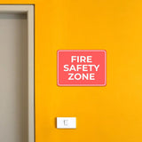 Classic Framed Plus Fire Safety Zone Door or Wall Sign | Health and Safety Workplace Warning