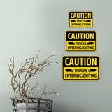 Classic Framed Plus Caution: Trucks Entering/Exiting Door or Wall Sign | Miscellaneous Warning Signs - Industrial & Construction