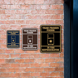 Signs ByLITA Portrait Round Thaw Frozen Foods In The Refrigerator Door or Wall Sign Durable ABS Plastic | Laser Engraved | Easy Installation | Kitchen | Hygiene