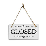 Closed 5" x 10" Hanging Wall or Door Sign | Rustic Twine | Stylish Business or Office Signage