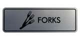 Signs ByLITA Standard Forks Door or Wall Sign Easy Installation | Durable Construction | Kitchen Essentials | Hygiene | AirBnB Signs
