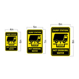 Portrait Round Plus Dump Station Not Drinking Water Wall or Door Sign | No Littering Sign
