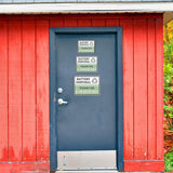Classic Framed Plus Battery Disposal Please Use E-Waste Bin Door or Wall Sign | Waste Disposal Etiquette