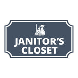Notched Standard Janitor's Closet Wall or Door Sign | Facilities and Rooms Sign