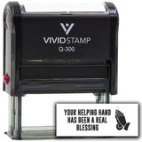Vivid Stamp Your helping hand has been a real blessing Self-Inking Rubber Stamps