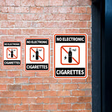 Portrait Round Plus No Electronic Cigarettes Wall or Door Sign | Warning Signage