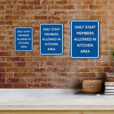 Portrait Round Plus Only Staff Members Allowed In Kitchen Area Wall or Door Sign | Office Kitchen Appliances
