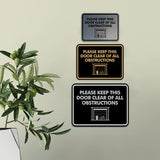 Classic Framed Please Keep This Door Clear of All Obstructions Wall or Door Sign