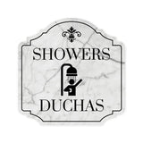 Heritage Plus Showers Duchas Wall or Door Sign | Bilingual Signage