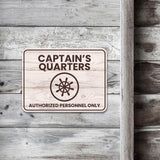 Classic Framed Plus Captain's Quarters Authorized Personnel Only Door or Wall Sign | Boats & Yachts Signage