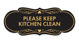 Signs ByLITA Designer Please Keep Kitchen Clean Wall or Door Sign