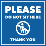 Signs ByLITA Square Please Do Not Sit Here Thank You Door or Wall Sign | Public Signage