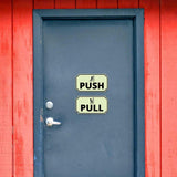 Notched Standard Push Pull (Set) Wall or Door Sign | Warning/Safety/Precaution (2pcs)