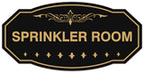Signs ByLITA Victorian Sprinkler Room Wall or Door Sign - Laser-Engraved Lettering | Durable ABS Plastic | Vibrant Colors | Powerful Foam Tape