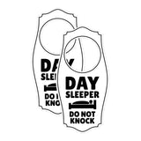 Day Sleeper Do Not Knock Door Hanger | House or Business Door Sign
