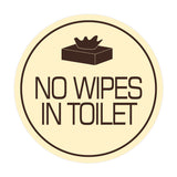 Signs ByLITA Circle No Wipes In Toilet Wall or Door Sign
