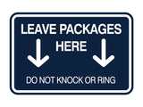 Signs ByLITA Classic Framed Leave Packages Here Do not Knock or Ring Entrance Wall or Door Sign