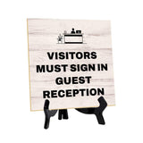 Touch-Free & Do Not Disturb Table Signs 5"x 5" Square Table Sign With Acrylic Easel
