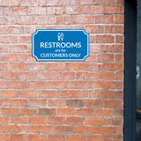 Notched Standard 'Restrooms Are For Customers Only Wall or Door Sign