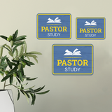 Classic Framed Plus Pastor Study Door or Wall Sign | Church and Place of Worship Signs
