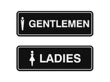 Signs ByLITA Standard Gentlemen and Ladies Figurine Signs - Easy Installation | Durable Wall or Door (2 Pack) Sign