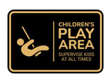 Signs ByLITA Classic Framed Children's Play Area - Supervise Kids at All Times Wall or Door Sign