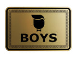 Signs ByLITA Classic Framed Boys Vintage Bathroom Wall or Door Sign