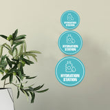 Circle Plus Hydration Station Wall or Door Sign | Easy Installation | Business & Studio Signage