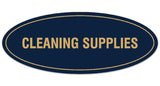 Signs ByLITA Oval CLEANING SUPPLIES Sign | Legible Lettering | Easy No-Tool Installation | Powerful Foam Tape