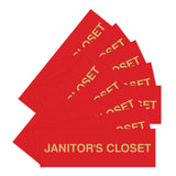 Basic Janitor's Closet Door/Wall Sign (Multipack)
