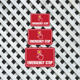 Classic Framed Plus Emergency Stop Wall or Door Sign | Health & Safety Warning Signage