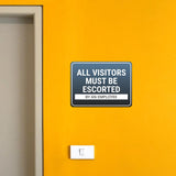 Classic Framed Plus All Visitors Must Be Escorted by an Employee Door or Wall Sign | General Security Notice