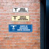 Signs ByLITA Standard Cuarto de Rociadores contra incendios Wall or Door Sign | Spanish Fire Safety Signs