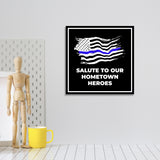 Square Plus Salute to Our Hometown Heroes Wall or Door Sign | USA Flag | Police First Responders Appreciation Signage