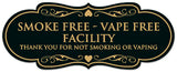 Signs ByLITA Designer Smoke Free Vape Free Facility Sign - Easy Installation | Durable Wall or Door Sign