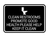Signs ByLITA Classic Framed Clean Restrooms Promote Good Health Please Help Keep It Clean Wall or Door Sign