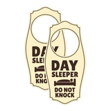 Day Sleeper Do Not Knock Door Hanger | House or Business Door Sign