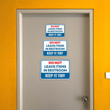 Classic Framed Plus Do Not Leave Items In Restroom – Keep It Tidy Door or Wall Sign | Bathroom Signs