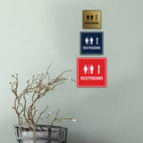 Square Restrooms Up Arrow Wall or Door Sign