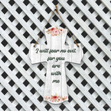 I will fear no evil, for you are with me Cross Hanging Sign | Rustic Twine | Inspiring Religious Bible Decor