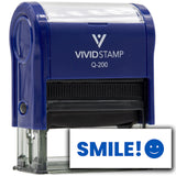 Vivid Stamp SMILE! Self-Inking Rubber Stamps Teachers And Schools | Motivational Stamps For Children | Re-inkable Ink Pad