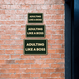 Classic Framed Plus Adulting Like A Boss Wall or Door Sign | Funny Home Or Office Decor
