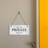 Access & Entry Control | Rustic White Wood 5 x 10" Hanging Signs