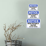 Classic Framed Plus Notice Non Potable Water Do Not Drink Door or Wall Sign | Warning Signage