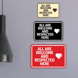Signs ByLITA Classic Framed All Are Welcome And Respected Here Wall or Door Sign