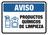 Classic Framed Plus Aviso Productos Químicos de Limpieza Door or Wall Sign | Spanish Business Signage