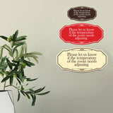 Signs ByLITA Victorian Please let us know if the temperature of the room needs adjusting Wall or Door Sign
