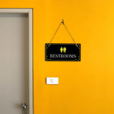 Restrooms 5x10 Hanging Plus Wall or Door Sign | Home & Office Decor